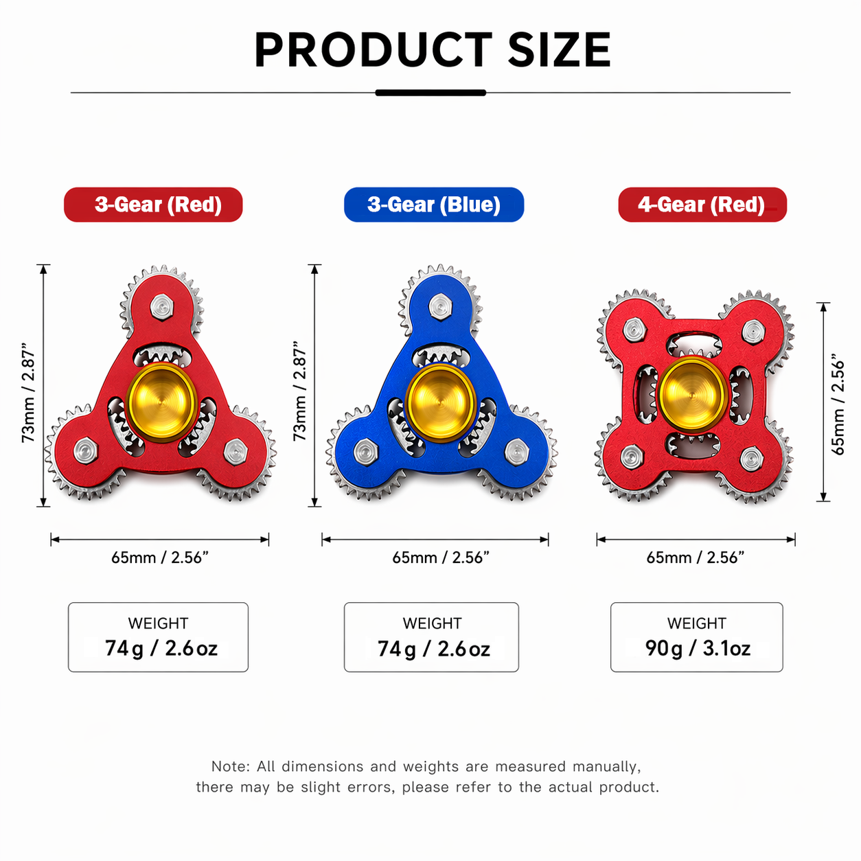 100% Metal EDC Gears Linkage Fidget Spinner Fidget Gyro Toy Metal Hand Spinner Stress Relief Toy, Focus Meditation, Break Bad Habits, ADHD outdoorfun