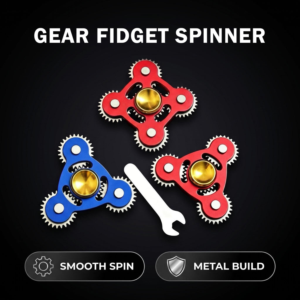 100% Metal EDC Gears Linkage Fidget Spinner Fidget Gyro Toy Metal Hand Spinner Stress Relief Toy, Focus Meditation, Break Bad Habits, ADHD outdoorfun