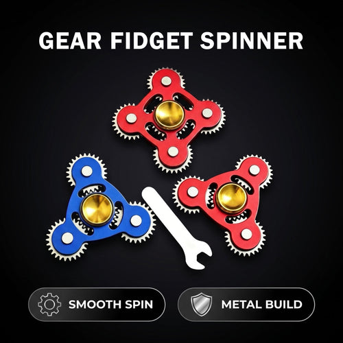 100% Metal EDC Gears Linkage Fidget Spinner Fidget Gyro Toy Metal Hand Spinner Stress Relief Toy, Focus Meditation, Break Bad Habits, ADHD outdoorfun