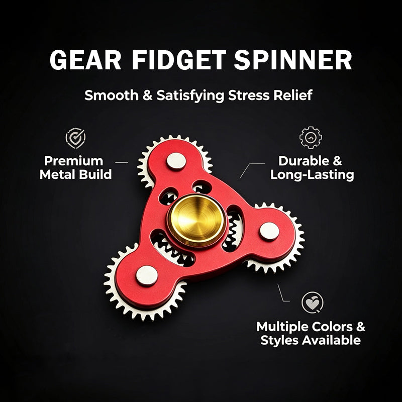 100% Metal EDC Gears Linkage Fidget Spinner Fidget Gyro Toy Metal Hand Spinner Stress Relief Toy, Focus Meditation, Break Bad Habits, ADHD outdoorfun
