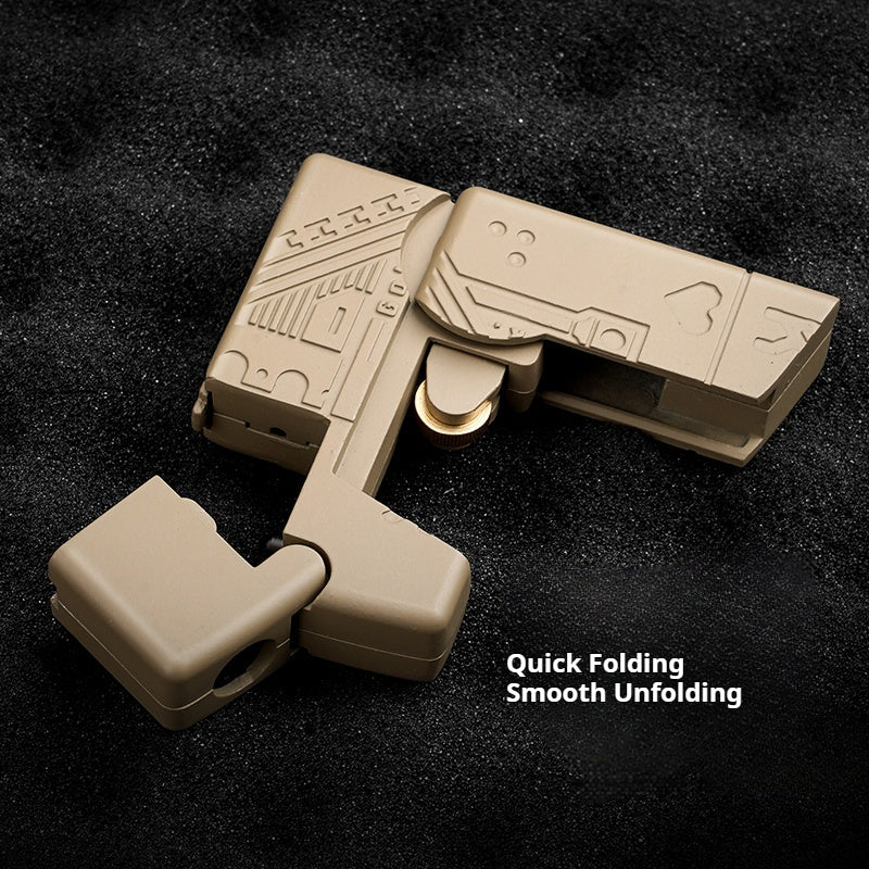 AGT-002 Folding Gun Toy Fidget Toy 100% Metal EDC One-Click Shell Ejection Toy