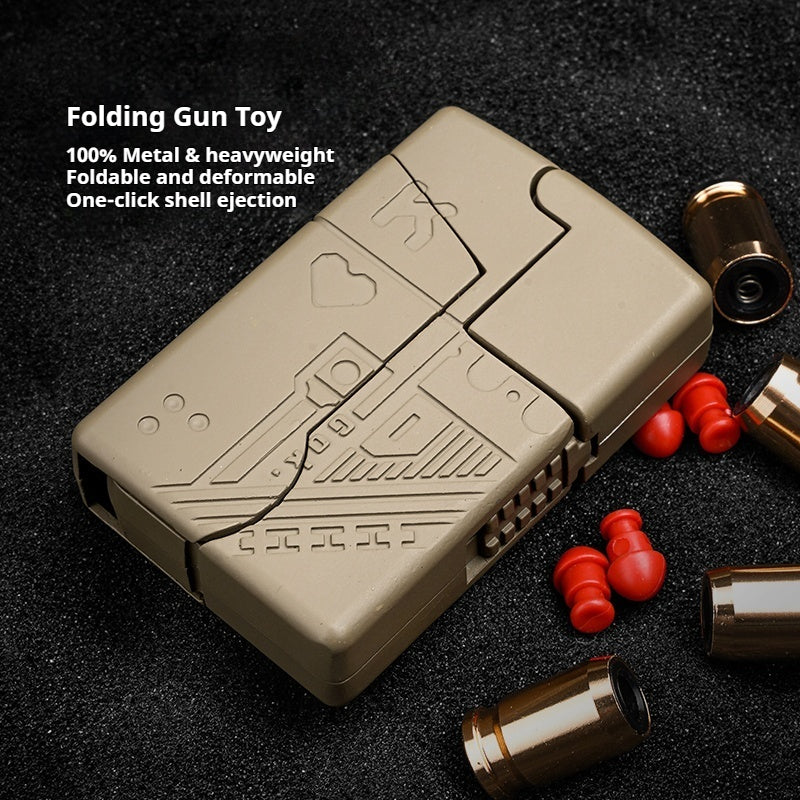 AGT-002 Folding Gun Toy Fidget Toy 100% Metal EDC One-Click Shell Ejection Toy