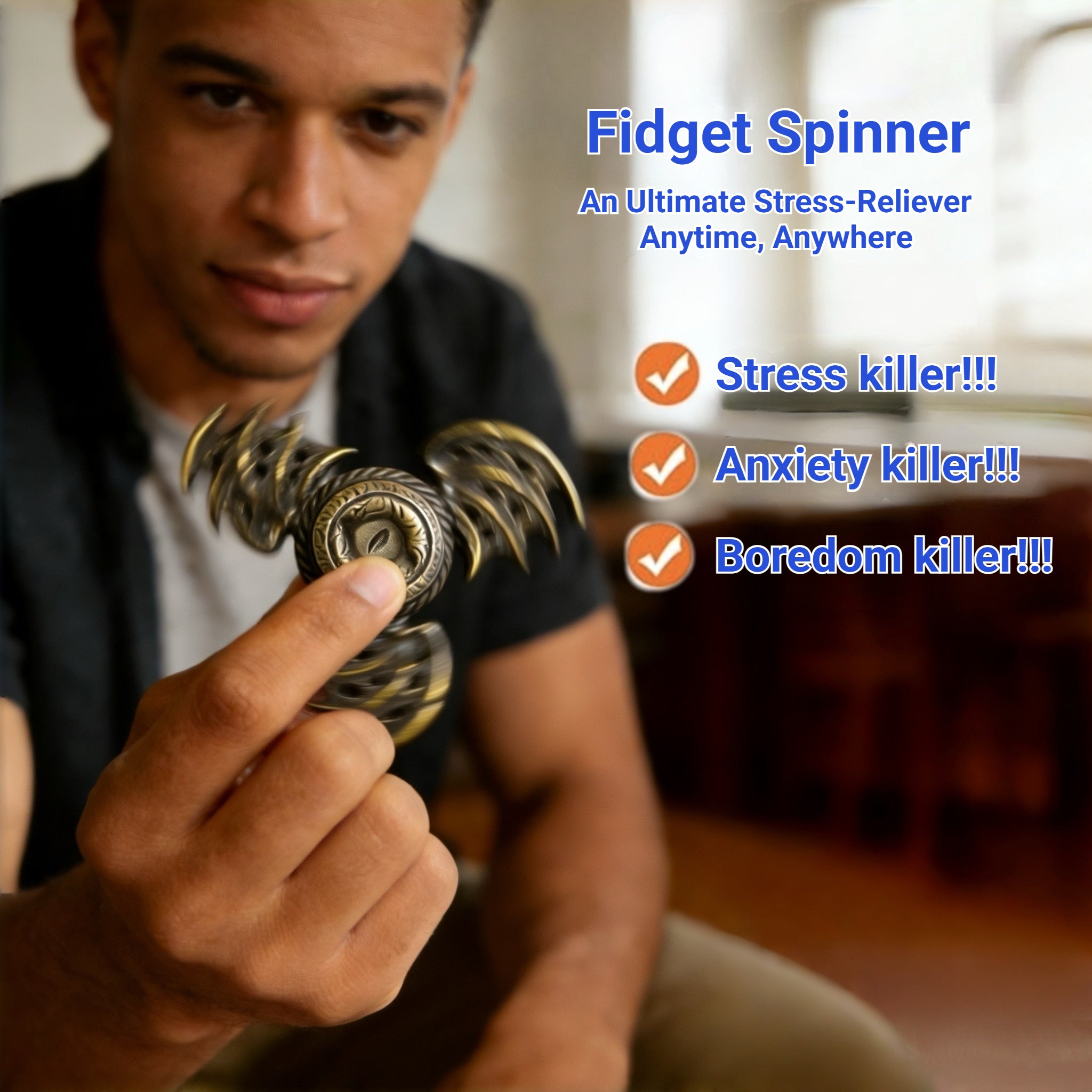 Dragon Wing Fidget Spinner 100% Metal EDC Hand Exercise Gadget Fingertip Toy Stress Relief Toy