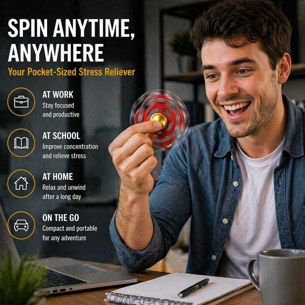 100% Metal EDC Gears Linkage Fidget Spinner Fidget Gyro Toy Metal Hand Spinner Stress Relief Toy, Focus Meditation, Break Bad Habits, ADHD outdoorfun