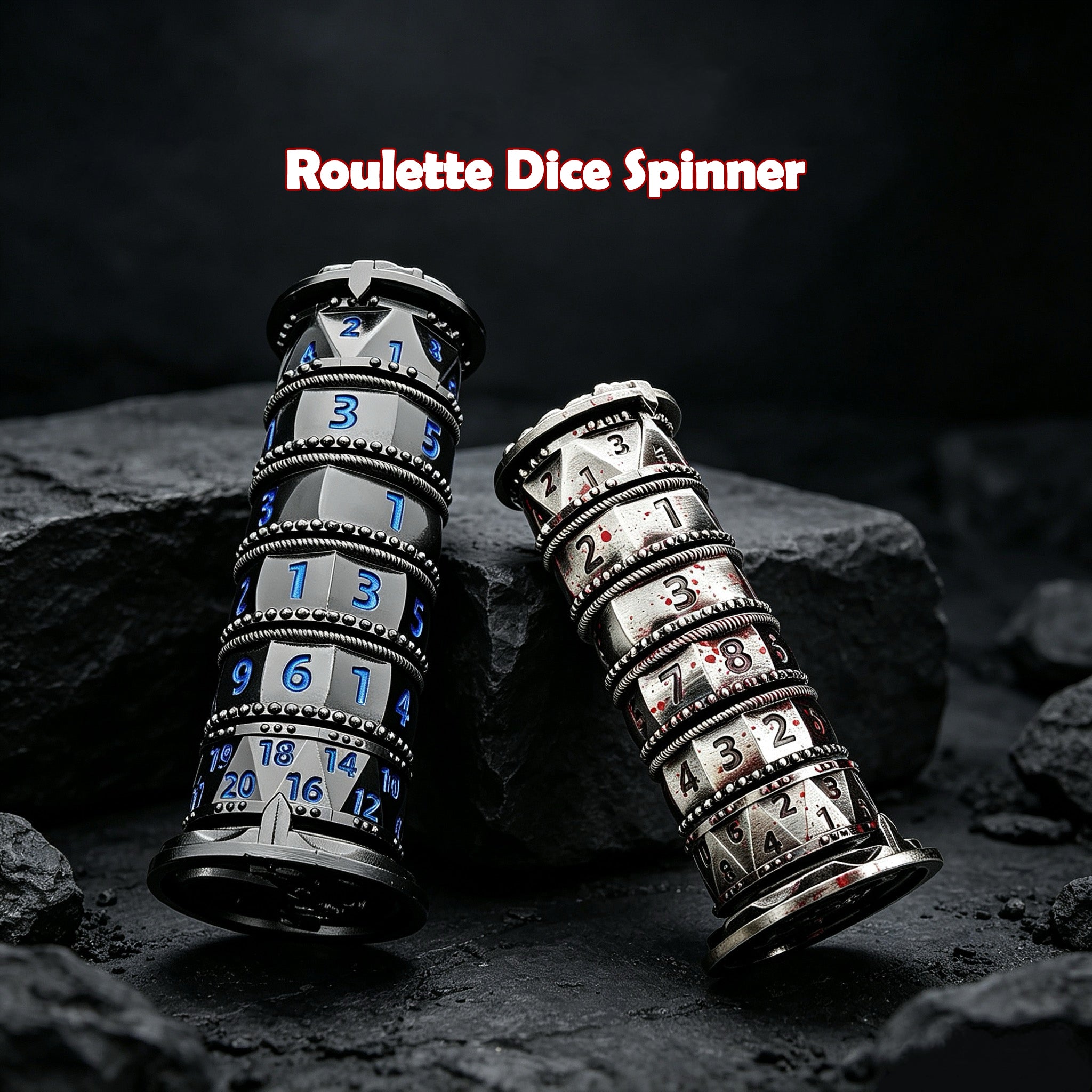 100% Metal Roulette Dice Spinner DND Dice Set 7 In 1 Fidget Spinner Fate Dice Fidget Toy For Ttrpg, Game Night, Collection, Tabletop Accessories, Gift