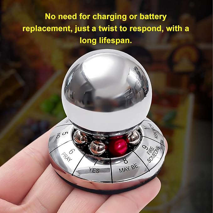 Decision Maker Ball – Metal Finger Spinner Decompression Ball – Spin to Get Your Answer – Multifunctional Prophecy Fate Decision Ball for Home Office – Anti Stress Desktop Decoration