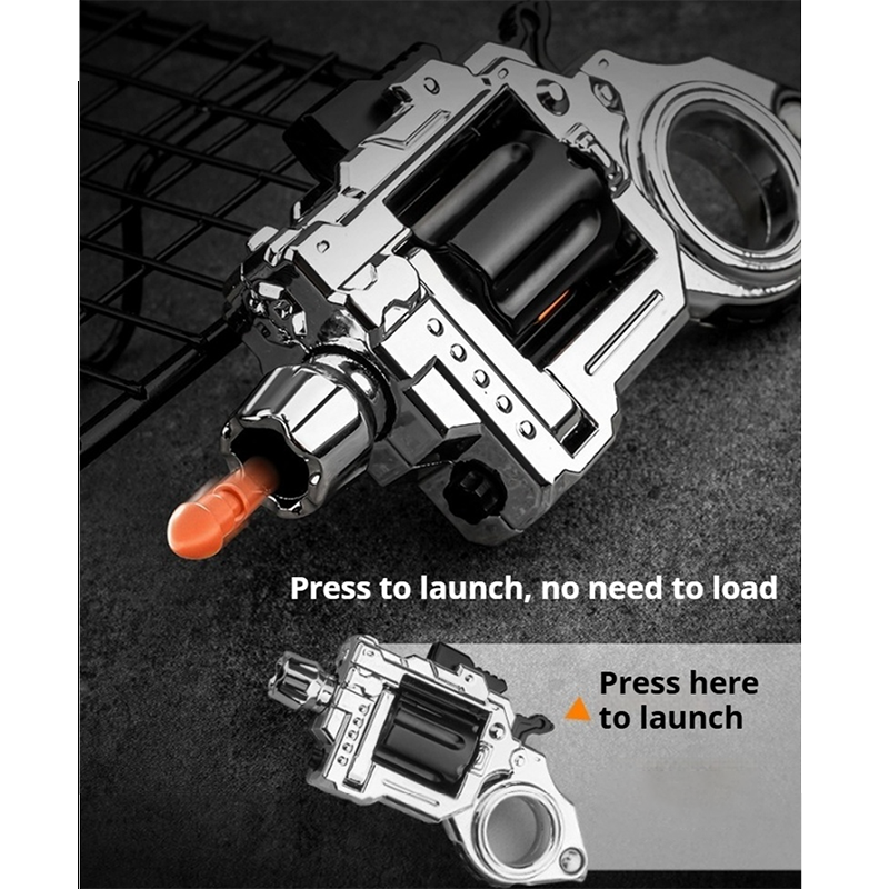 AGT-007 Pocket Sized Metal Revolver Fidget Toy Soft Bullet Gun Toy