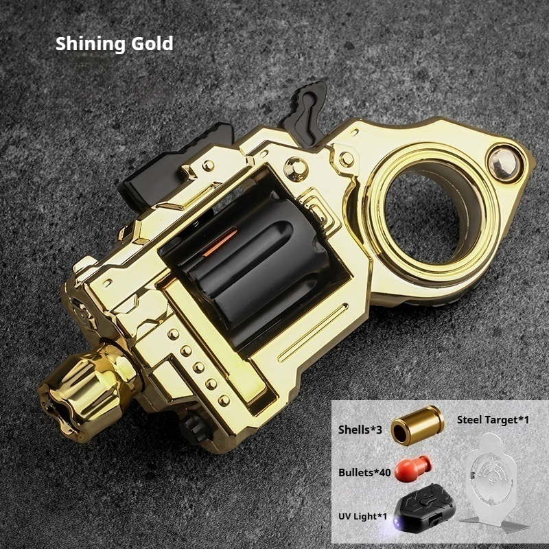 AGT-007 Pocket Sized Metal Revolver Fidget Toy Soft Bullet Gun Toy