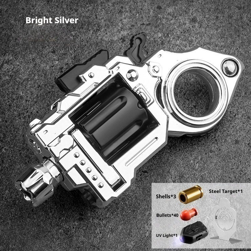 AGT-007 Pocket Sized Metal Revolver Fidget Toy Soft Bullet Gun Toy