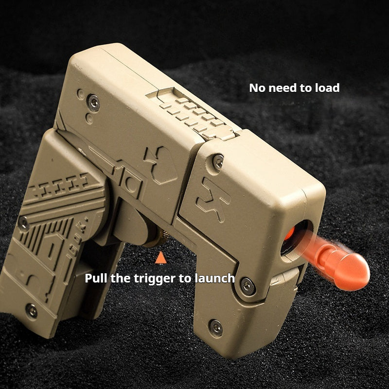 AGT-002 Folding Gun Toy Fidget Toy 100% Metal EDC One-Click Shell Ejection Toy