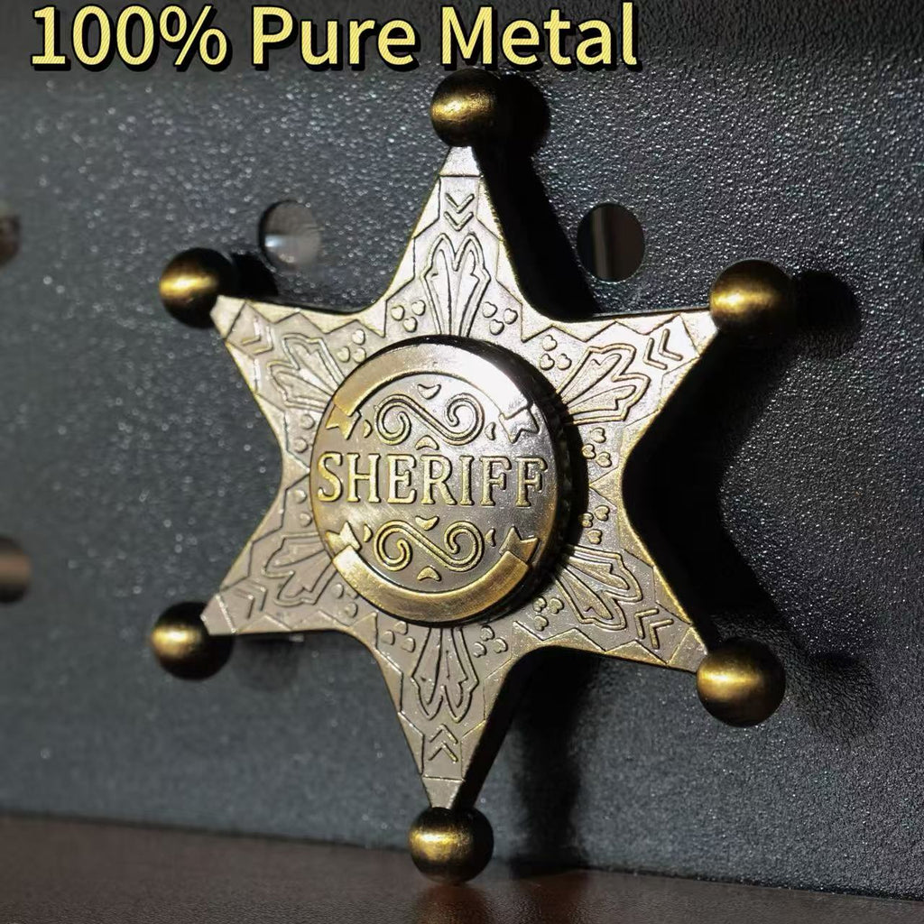 Sheriff Badge Fidget Spinner EDC Metal Fidget Toy Stress Reief Toy Tabletop RPG Accessories