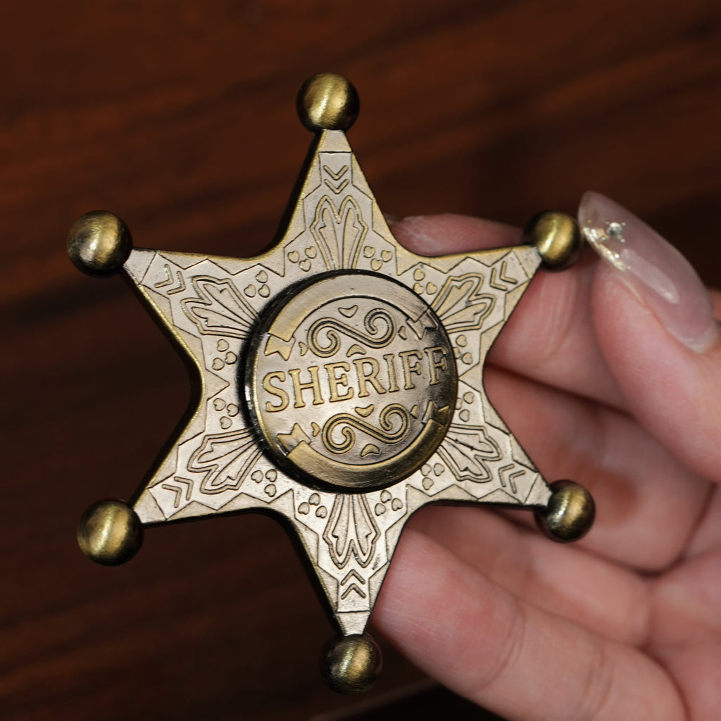 Sheriff Badge Fidget Spinner EDC Metal Fidget Toy Stress Reief Toy Tabletop RPG Accessories