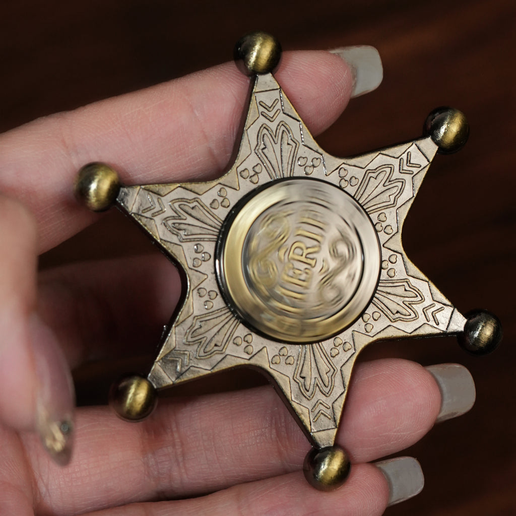 Sheriff Badge Fidget Spinner EDC Metal Fidget Toy Stress Reief Toy Tabletop RPG Accessories