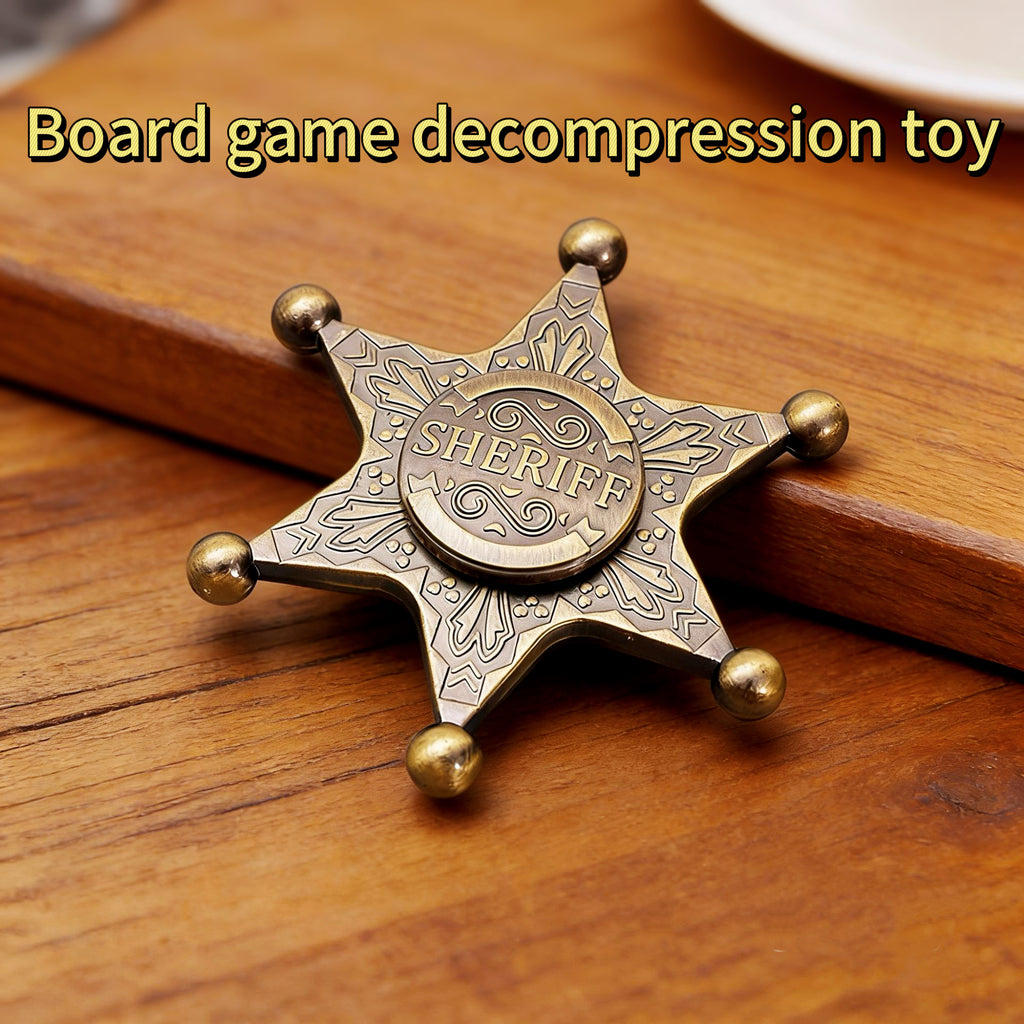 Sheriff Badge Fidget Spinner EDC Metal Fidget Toy Stress Reief Toy Tabletop RPG Accessories