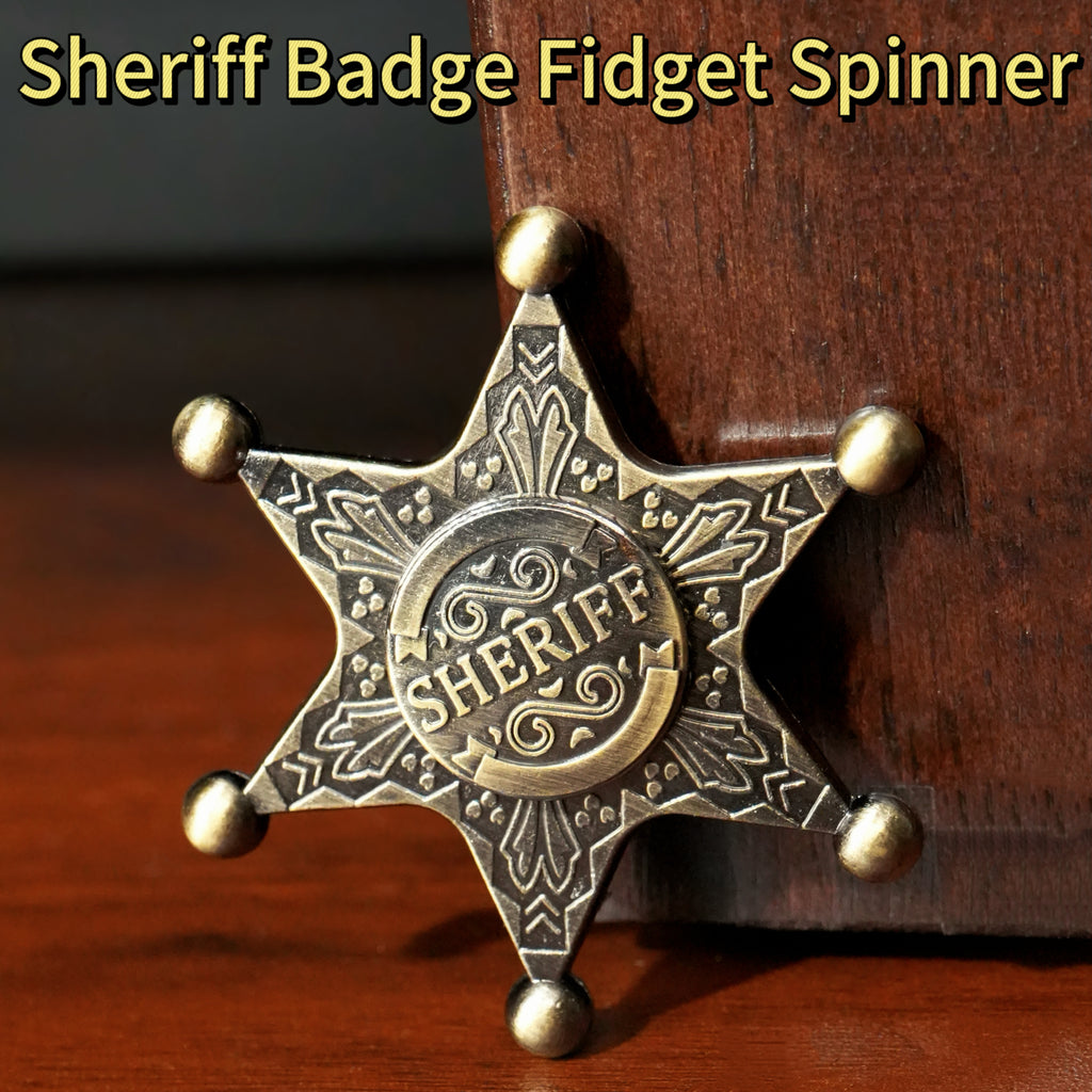 Sheriff Badge Fidget Spinner EDC Metal Fidget Toy Stress Reief Toy Tabletop RPG Accessories