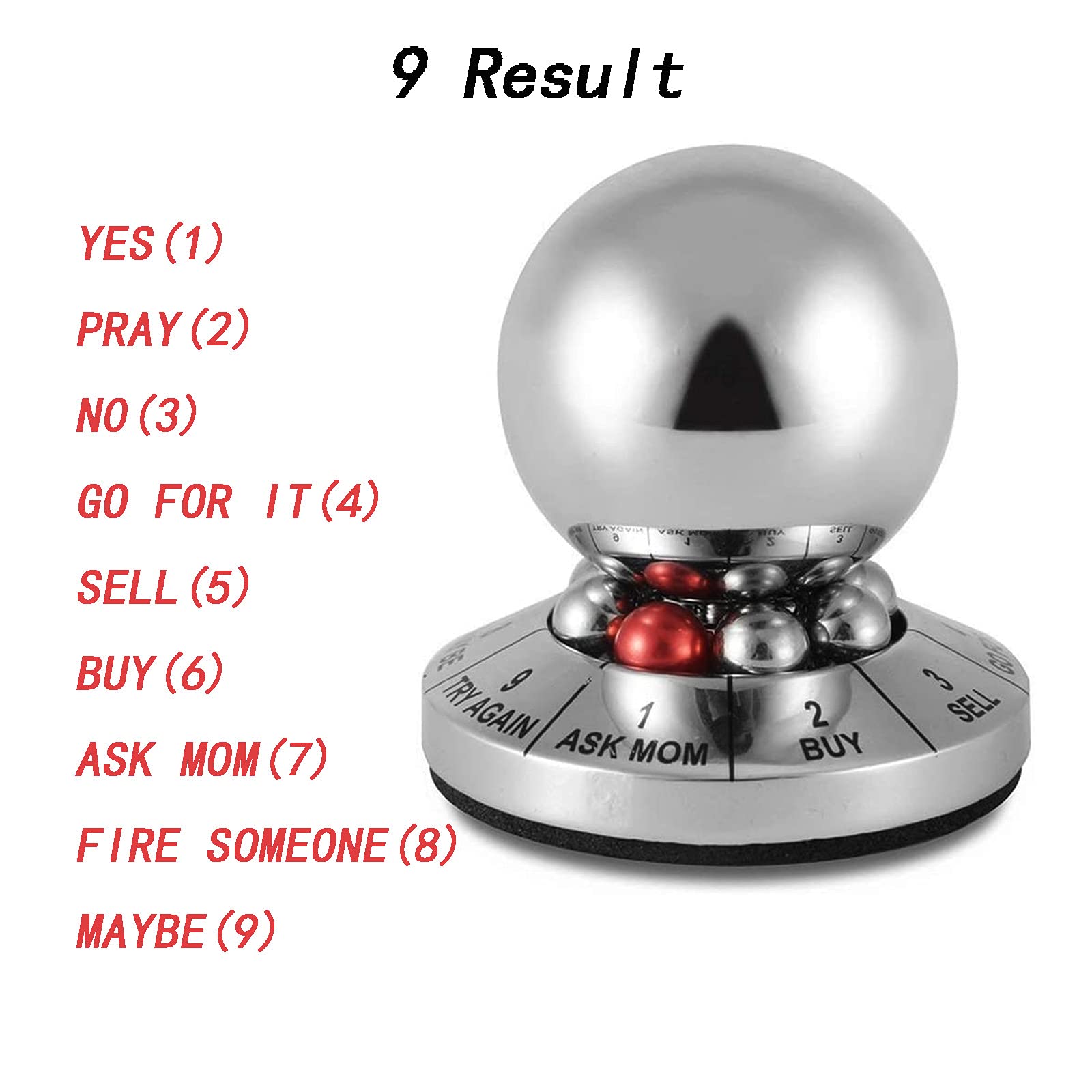 Decision Maker Ball – Metal Finger Spinner Decompression Ball – Spin to Get Your Answer – Multifunctional Prophecy Fate Decision Ball for Home Office – Anti Stress Desktop Decoration
