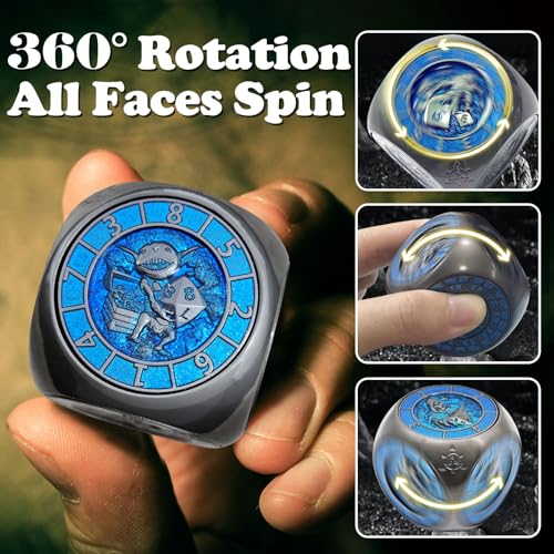 Dice Fidget Spinner 100% Metal 7 In 1 DND Rotating Polyhedral Dice Toy D&D Tabletop RPG Accessories