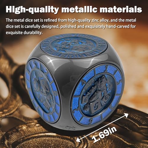Dice Fidget Spinner 100% Metal 7 In 1 DND Rotating Polyhedral Dice Toy D&D Tabletop RPG Accessories