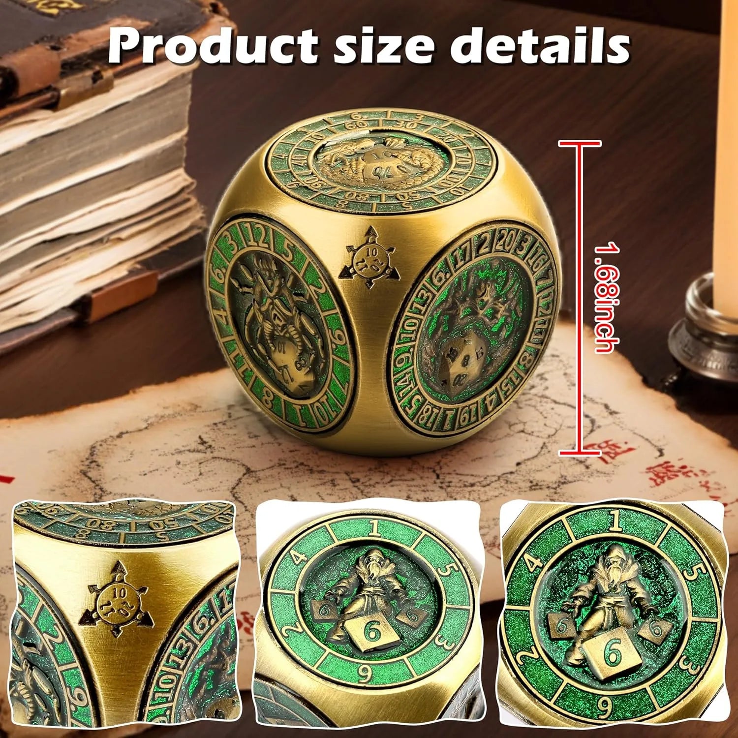 Dice Fidget Spinner 100% Metal 7 In 1 DND Rotating Polyhedral Dice Toy D&D Tabletop RPG Accessories