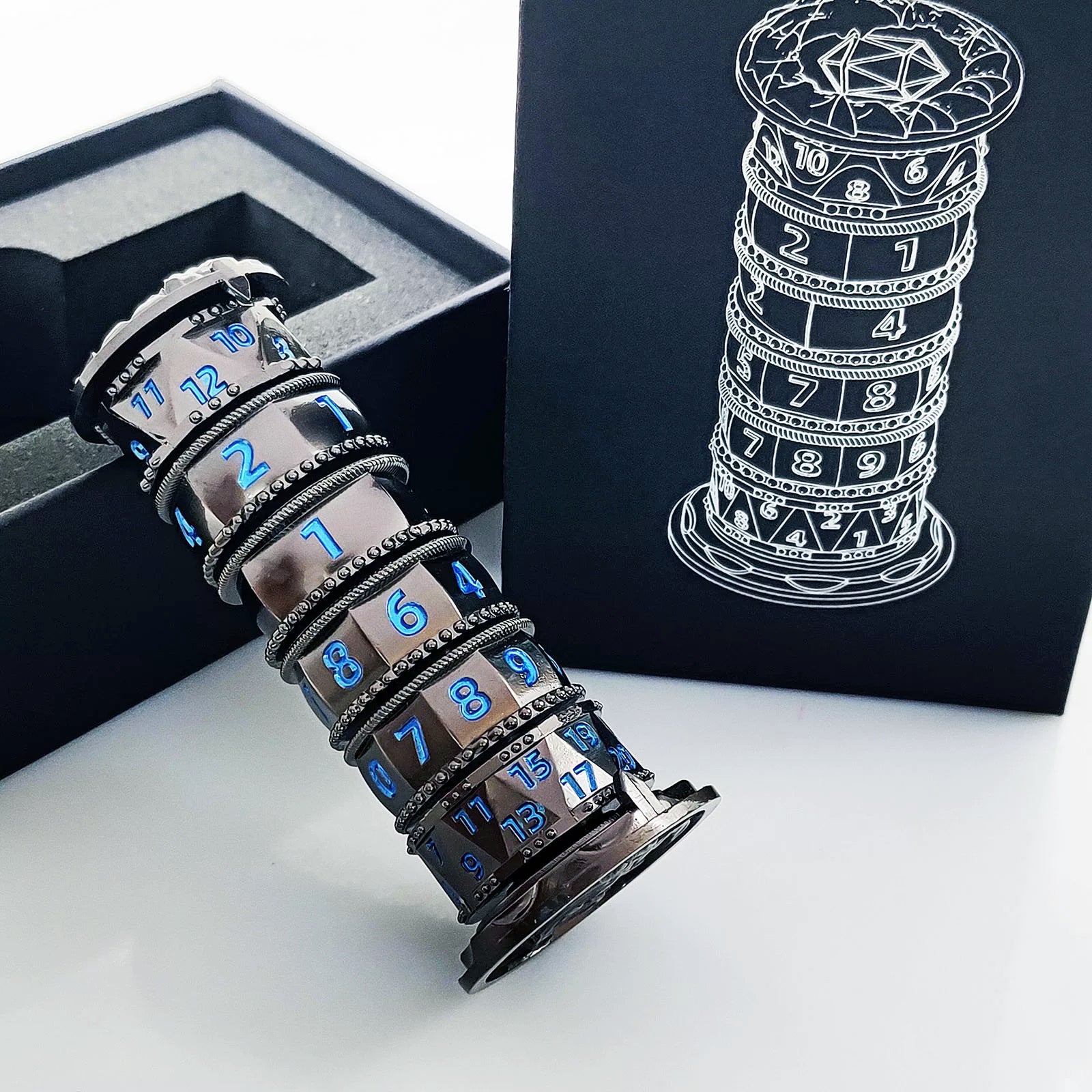 100% Metal Roulette Dice Spinner DND Dice Set 7 In 1 Fidget Spinner Fate Dice Fidget Toy For Ttrpg, Game Night, Collection, Tabletop Accessories, Gift